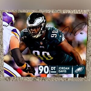 Philadelphia Eagles Jordan Davis Autographed Photo
